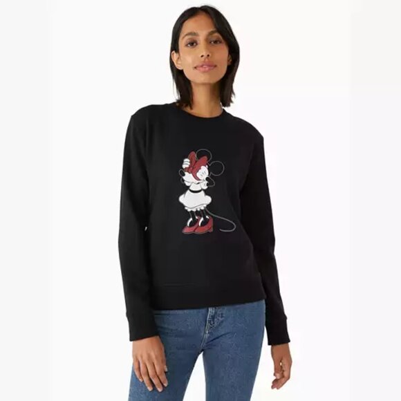 NWT Disney X Kate Spade New York Minnie Mouse Sweatshirt Black Size M - Picture 1 of 4